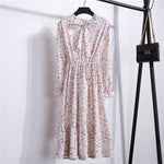 Load image into Gallery viewer, Midi Dress with Blouson Sleeve and delicate floral embellishment
