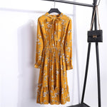 Load image into Gallery viewer, Midi Dress with Blouson Sleeve and delicate floral embellishment
