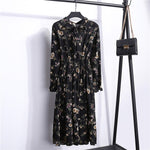 Load image into Gallery viewer, Midi Dress with Blouson Sleeve and delicate floral embellishment
