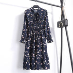 Load image into Gallery viewer, Midi Dress with Blouson Sleeve and delicate floral embellishment
