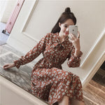 Load image into Gallery viewer, Midi Dress with Blouson Sleeve and delicate floral embellishment
